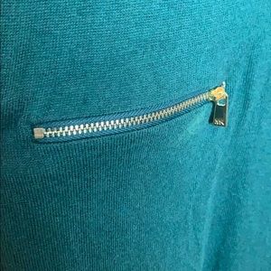 Michael Kors Dresses - Michael Kors Emerald Sweater Dress w gold zippers Michael Kors Dresses - Michael Kors Emerald Sweater Dress w gold zippers